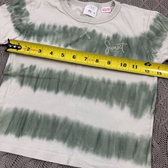 Zara Kids Green Tie-Dye Striped T-Shirt ~ 18/24M - Picture 6 of 11